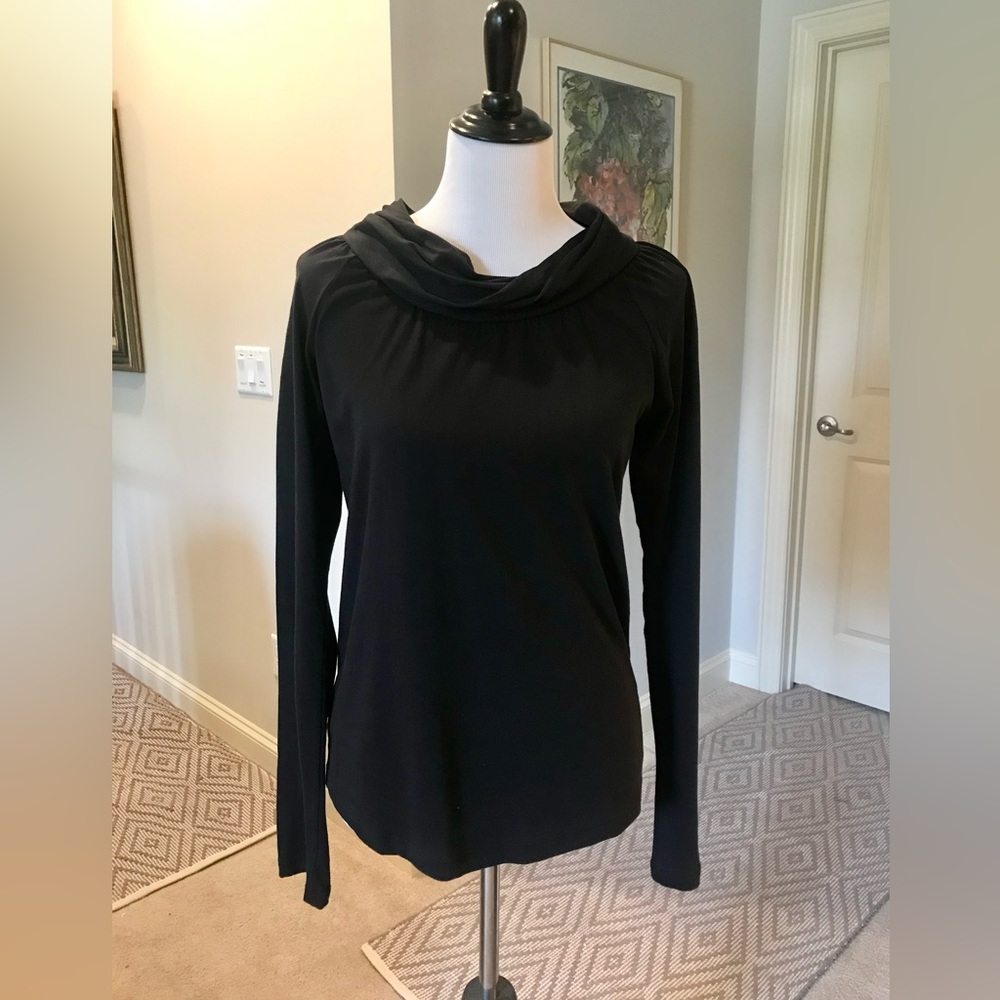 Velvet Long Sleeve Black Top
